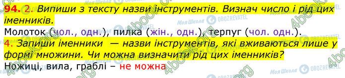 ГДЗ Українська мова 4 клас сторінка 94